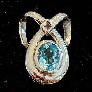 Sterling silver pendant topaz and amethyst